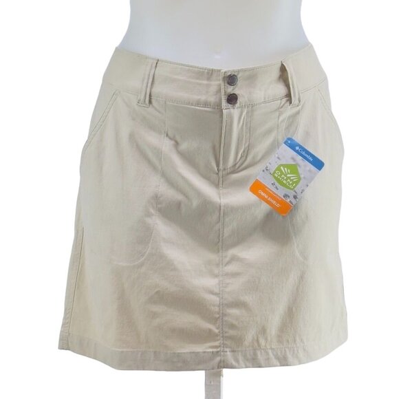 COLUMBIA Omni Shield Women's Active Fit Beige Nylon Stretch Skort Size 10 - Picture 9 of 9